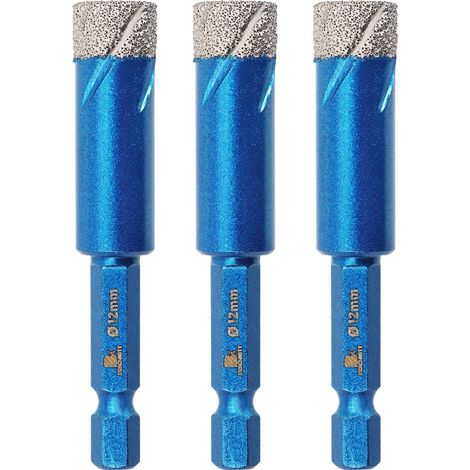 Forets Mèches Diamant Carrelage 12mm - Foret Céramique pour Porcelaine,Céramique, Granit,Carrelage(3 Pièces) (1/5)