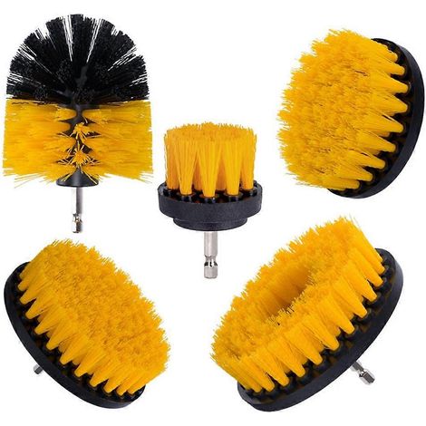 Ensemble de 5 brosses de nettoyage électriques pour sols, moquettes, vitres et jantes de voiture. (1/5)