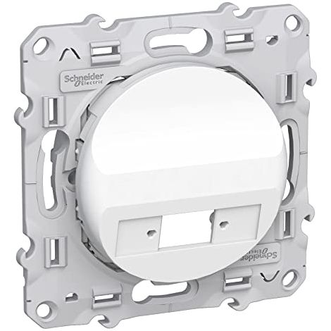Schneider Electric – Prise optique 1 sortie Odace Blanc – Autre type de prise complète – Indice de protection IP20 – Pour installation en milieu industriel