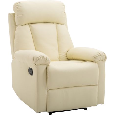 Sillón Relax Reclinable Tapizado en PU Butaca de Salón con Reposapiés Retráctil Respaldo Alto Resposabrazos y Asiento Acolchados Grueso 80x97x107 cm (1/5)