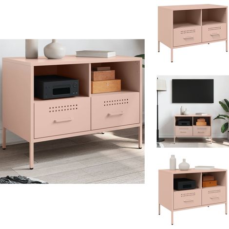 TV-Schrank Rosa 68x39x50,5 cm Stahl - TV-Schrank - Industriestyl - Rosa - Regal - Aufbewahrung (1/5)