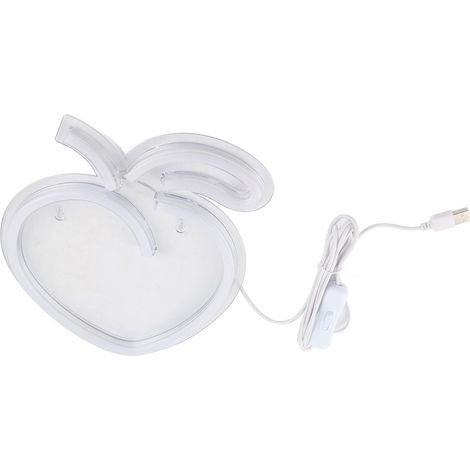 Néon Forme de Pêche LED Décoration Murale USB Néon, pour Noël Anniversaire Mariage Chambre Salon Décorations de Fête (1/5)