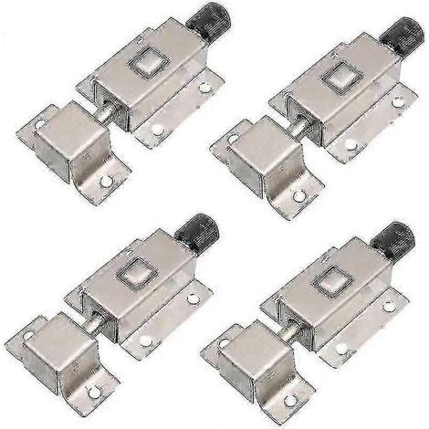 Loquet coulissant automatique à ressort en 4 pièces, loquet de porte coulissante en acier inoxydable de 5 cm (2 pouces), loquet coulissant cylindrique, loquet de porte pour (1/3)