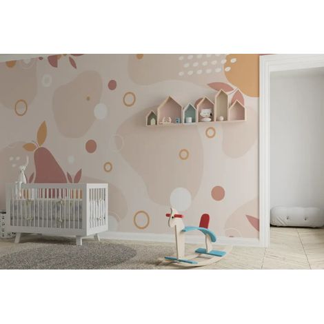 Papier Peint Art & Déco – Poires Graphiques et Cercles Poudrés - 500 x 270 cm (1/2)