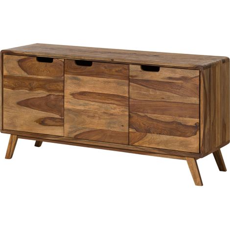 Credenza Sheesham naturale Sabbiato 134x40x65 (BxTxH) montato parzialmente MALMÖ 2 206 (1/4)
