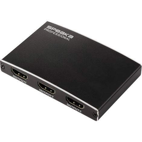 SpeaKa Professional SP-HDMIS-210 3 Porte Distributore, splitter HDMI Predisposto Ultra HD 3480 x 2160 Pixel Nero