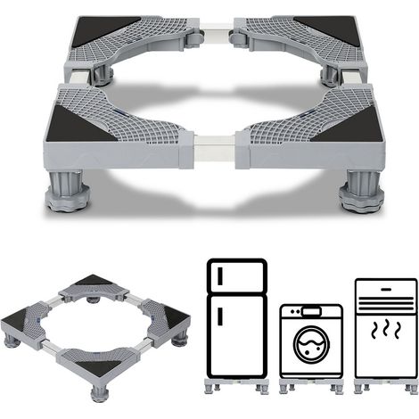 Einfeben – Support machine à laver réglable en hauteur 41-66cm – Base télescopique en acier inoxydable – Capacité 150-350 kg – Réduit le bruit