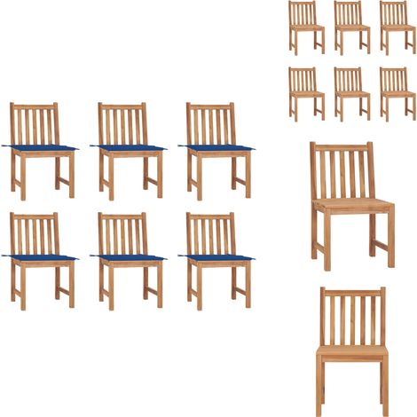 Gartenstühle 6 Stk. mit Kissen Massivholz Teak - Gartenstühle - Teak Gartenmöbel - Holz Stühle - Outdoor Möbel - Gartenmöbel Set (1/5)