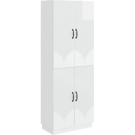 Set di armadi 2 pcs Bianco Lucido Legno ingegnerizzato vidaXL