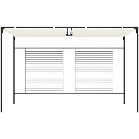 Gazebo Chiosco con Tetto Retrattile 3x4x2,3 m Crema 180 g/m² (1/3)