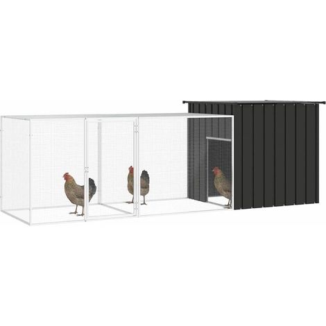 Maison Exclusive - Gabbia per Polli Antracite 300x91x100 cm Acciaio Zincato (1/5)