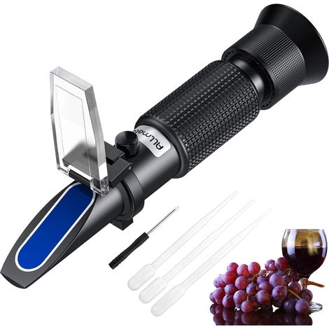 1 Réfractomètre Sucre,Échelle Brix 0-40%,Alcool 0-25%,ATC 10-30°C,Vinification Maison