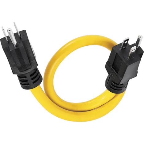 Applicable Cordon De Rallonge Mâle À Mâle, Adaptateur De Générateur À 3 Fiches Mâles 12awg 125v pour Le Transfert De La Batterie du Véhicule De Plaisance, du Panneau Solaire Et De L'alimentation Porta (1/5)