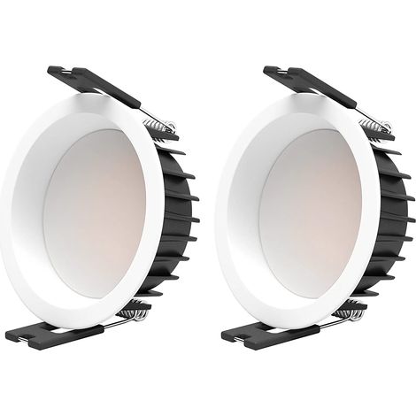 2PCS LED Recessed Spotlight 7W 3000K Recessed LED Spotlight CRI 90+ No Flicker LED Indoor Ceiling Spotlight, 100° Beam Angle, Ø85mm Recessed Hole, Ceiling Lighting, Ceiling Sconce [Energy Class G] (1/5)