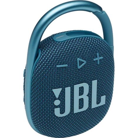 Enceinte Bluetooth portable et légère avec mousqueton intégré - Résistante à l'eau et à la poussière - Bleue