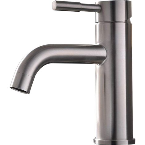 Mitigeur Lavabo Inox SUS304 Brossé avec Cartouche Céramique pour Salle De Bain (1/5)