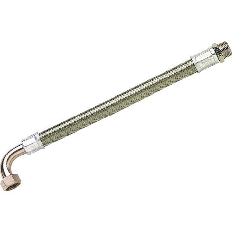 Flexible d'alimentation - Flexible inox avec coude 1'' - Longueur 700mm