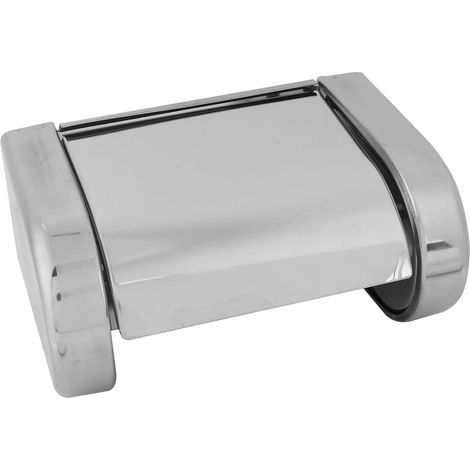 Portarrollos de papel higiénico, acero inoxidable, tapa a prueba de fugas, montaje en pared de 3 orificios, baño (1/5)
