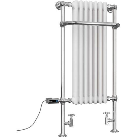 Balmoral - Traditional Dual Fuel Towel Rail H1130mm x W553mm Thermostatic WIFI - Floor Standing (1/3)
