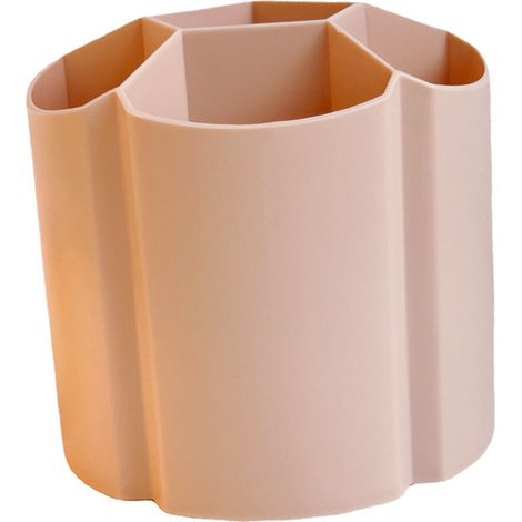 Pot à crayons tendance et mignon en plastique à plusieurs compartiments, grande capacité, boîte de rangement pour crayons de bureau pour filles, couleur café (1/5)