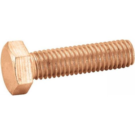 100 Vis à Métaux Tête Hexagonale Filetage Total 5 x 30 mm - DIN 933 - Laiton - D-Work