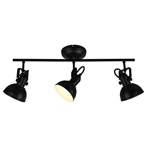 GINA BARRA 3 SPOTS METALLO COLORE NERO OPACO L. 60,5CM. excl. 3x E14 · max. 40W (1/4)