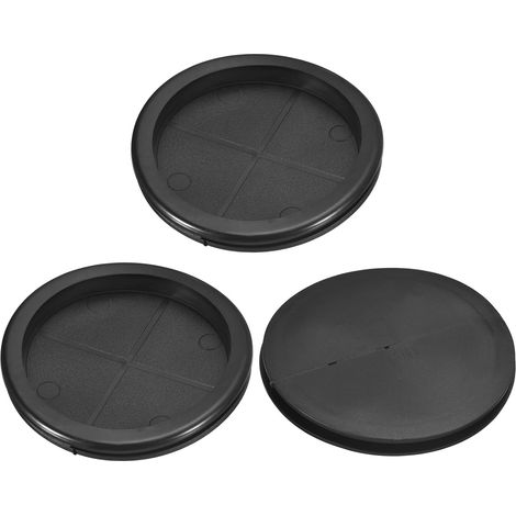3Pcs Passe-fils En Caoutchouc 3-15/16" (100mm) Trou De Perçage, 3-9/16" (91mm) ID Bouchons De Trou À Simple Face Joint D'étanchéité Pour Firewall Protection De Câble, Noir (1/5)