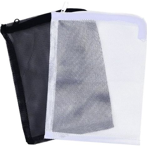 10pcs Aquarium Filter Bag, Nylon Mesh Bag with Drawstring, Fish Tank Mesh Bag Socks for Aquarium and Pool and Garden, 15 x 20CM (White and Black)