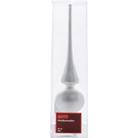 TrendLine Christbaumspitze 26 cm Glas Weiß Baumspitze Weihnachtsbaumspitze