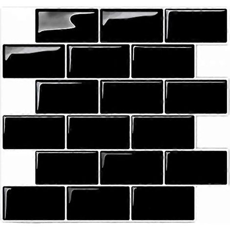 Stickers muraux 3D effet brique, papier peint carrelé pour crédence de cuisine ou salle de bain, décoration intérieure Aunty-Tile, 30 x 30 cm (1/5)