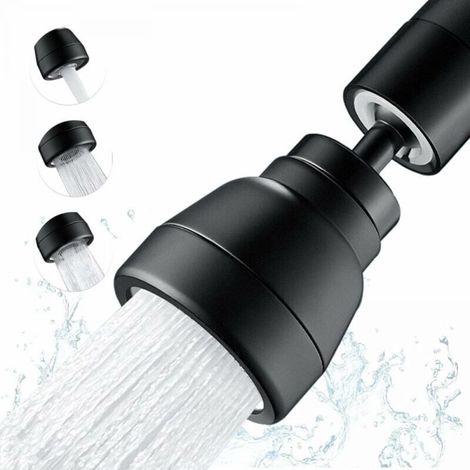 1PC 3 Mode Kitchen Faucet Sprayer, 360 Degree Kitchen Sink Sprayer, Black, Swivel Faucet Aerator, Universal Swivel Faucet Adapter (1/3)