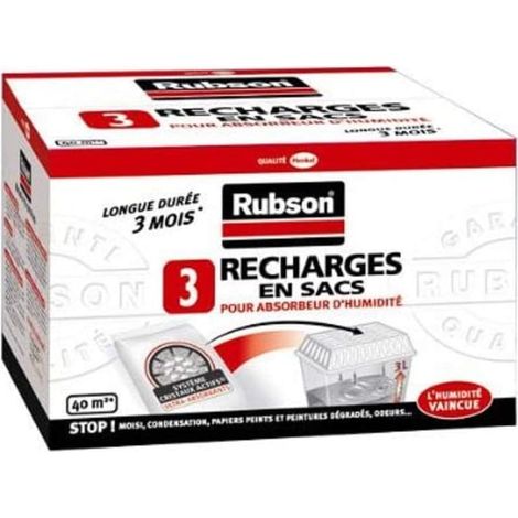recharges en sac pour absorbeur d'humidité - 3 recharges de 1 kg, Blanc (1/5)