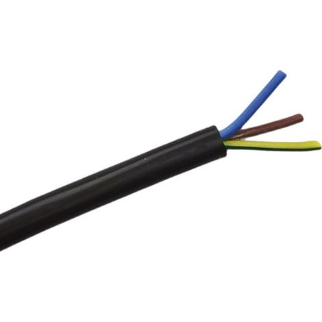 Câble électrique RS PRO 3G0,75 mm², gaine Caoutchouc silicone Noir, 25m ( Prix pour Bobine de 25 Mètres )