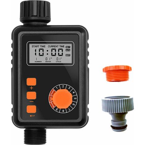 Temporizador y programador de riego automático Crediri. Controlador electrónico de riego. Temporizador de riego automático con gran pantalla LCD. Controlador de riego a prueba de agua. 9 programas de (1/5)