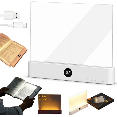 Lampe De Lecture Plate Intelligente Avec Minuterie, 3 Couleurs Et (1/5)