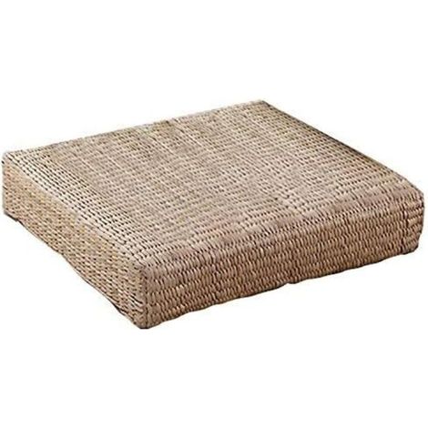 Tatami Zafu Bodenkissen, umweltfreundliches Meditationskissen, flaches, gestricktes Strohkissen, 40 cm