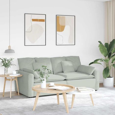 vidaXL Canapé modulable avec coussins gris clair (1/5)