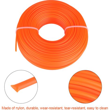 Fil nylon 2,4mm pour débroussailleuse thermique, fil rond résistant, coupe-bordure 50m (1/3)
