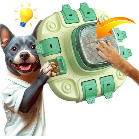Gioco interattivo per cani, con sistema di alimentazione lenta e dispenser di crocchette, ideale per l'addestramento dell'intelligenza e il divertimento, adatto a tutte le razze canine. (1/5)