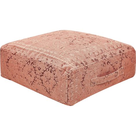 Cuscino di seduta quadrato in cotone con motivo astratto rosso chiaro 50 x 20 cm Shasa (1/5)
