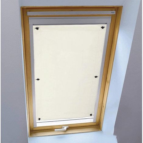 Esta persiana enrollable opaca mide 60 x 73 cm e incluye 7 ventosas. Ofrece aislamiento térmico y bloquea la luz. Color beige. (1/5)