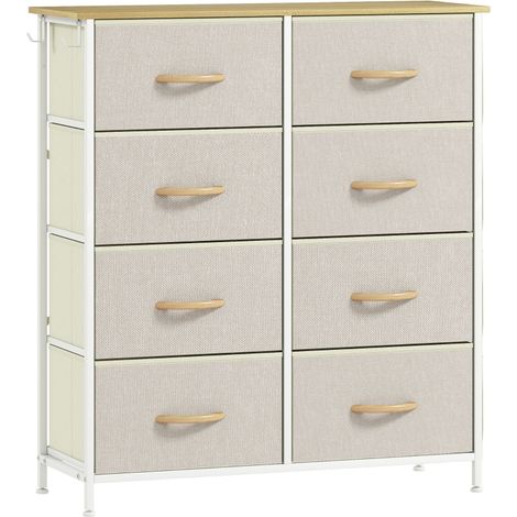 Chest of Eight Fabric Drawers - Beige