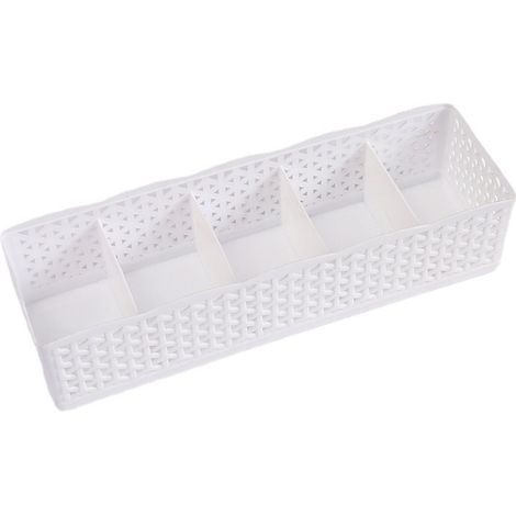 Organiseur de tiroir, organisateur de tiroir de bureau avec 5 compartiments en maille perforée Chaussettes Masque Serviette Gants Tissu (1/5)