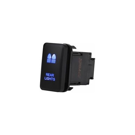 Convient aux interrupteurs à bascule automobiles, interrupteur marche/arrêt à LED bleue 12 V, 38,75 x 20,8 mm avec câble de 200 mm, convient aux feux arrière automobiles. (1/2)
