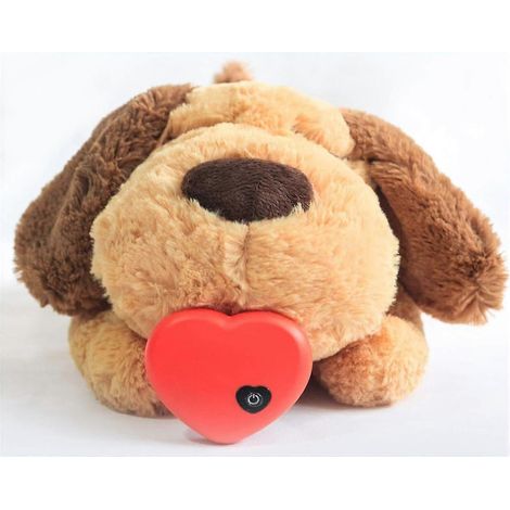 Jouet pour chiot avec battements de cœur, idéal pour apaiser l'anxiété de séparation et favoriser l'éducation canine. Peluche douce et câline. (1/4)