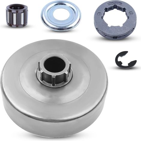 Kit Adefol .404-7T tambour d’embrayage, jante, pignon, roulement à aiguilles pour tronçonneuses Stihl MS661 MS660 066 MS640 064, remplacement 11221602900 avec rondelle E-Clip (1/5)