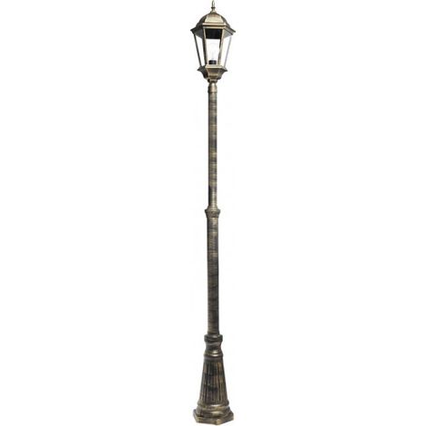 Lampione da esterno in alluminio regulus 1xe27 nero/oro   230x25x25x25 cm regolabile in altezza ip44