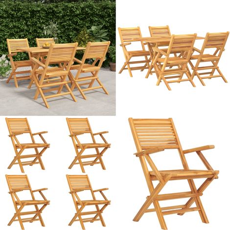 Ensemble à manger de jardin 5 pcs Bois de teck massif - Salon De Jardin - Mobilier De Jardin - Set De Table Extérieur - Table Et Chaises - Table Basse - Home & Living (1/5)