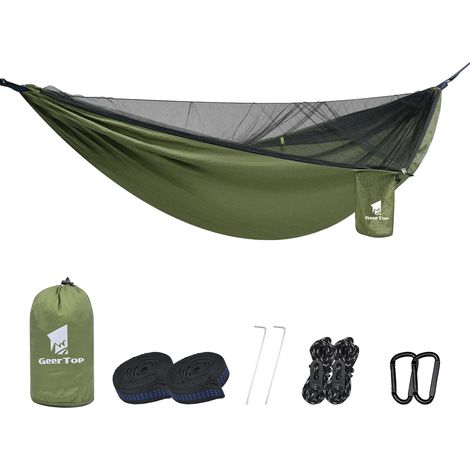 Outdoor-Hängematte mit Moskitonetz, Tragkraft 300 kg, für Camping, Wandern, Survival, Reisen und Garten