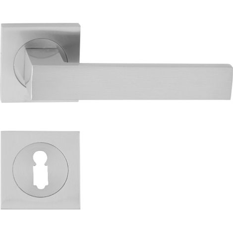 DOMINO Poignée de porte QUBIK-QR M6 BB Poignée avec rosace BB pour clé Chromé brillant (1/5)